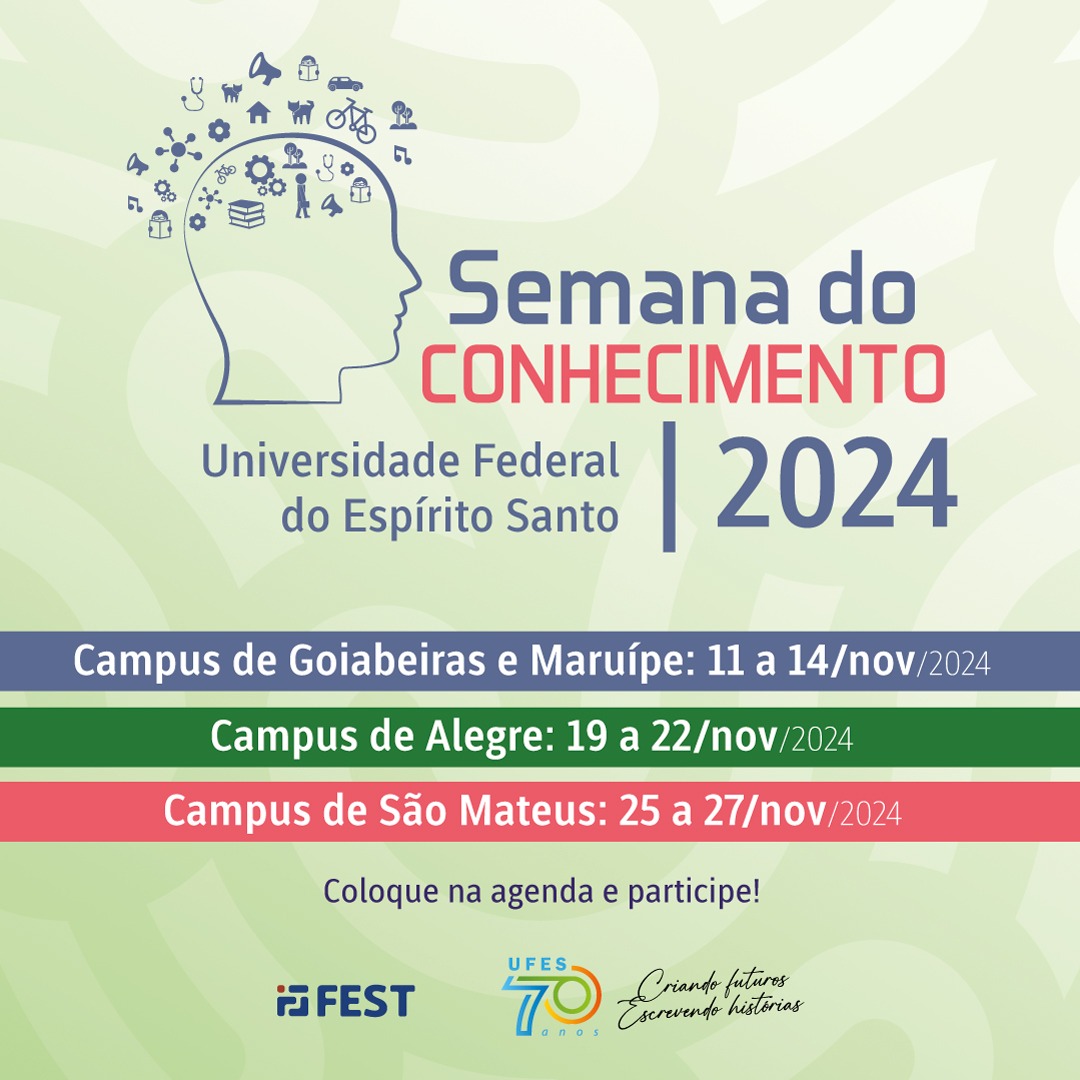 Cartaz de divulgação com as datas do eventos nos quatro campi