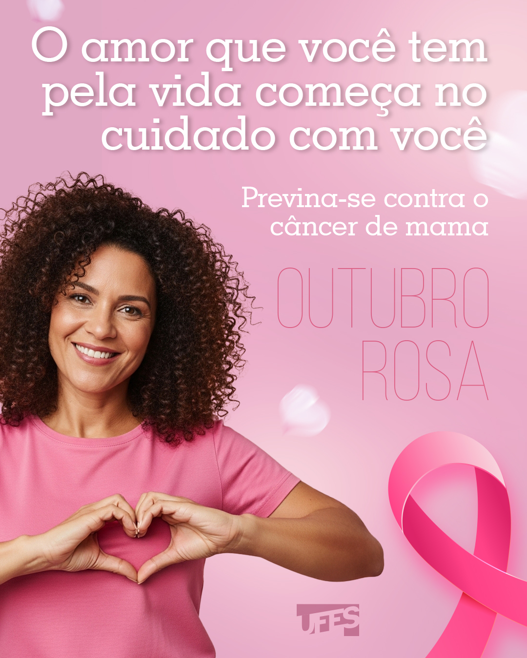 Cartaz da Ufes sobre a campanha Outubro Rosa