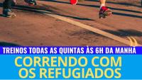 Cartaz de divulgação do projeto Correndo com os refugiados