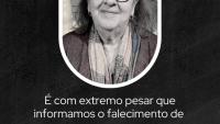Imagem de comunicação do falecimento, com foto da médica e data e hora do velório e sepultamento