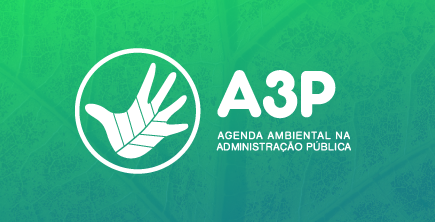 Logomarca do programa. Fundo verde com um círculo branco onde, dentro do círculo, há o desenho de uma mão com linhas verdes imitando os filamentos de uma folha de árvore. O nome do programa está escrito em branco.