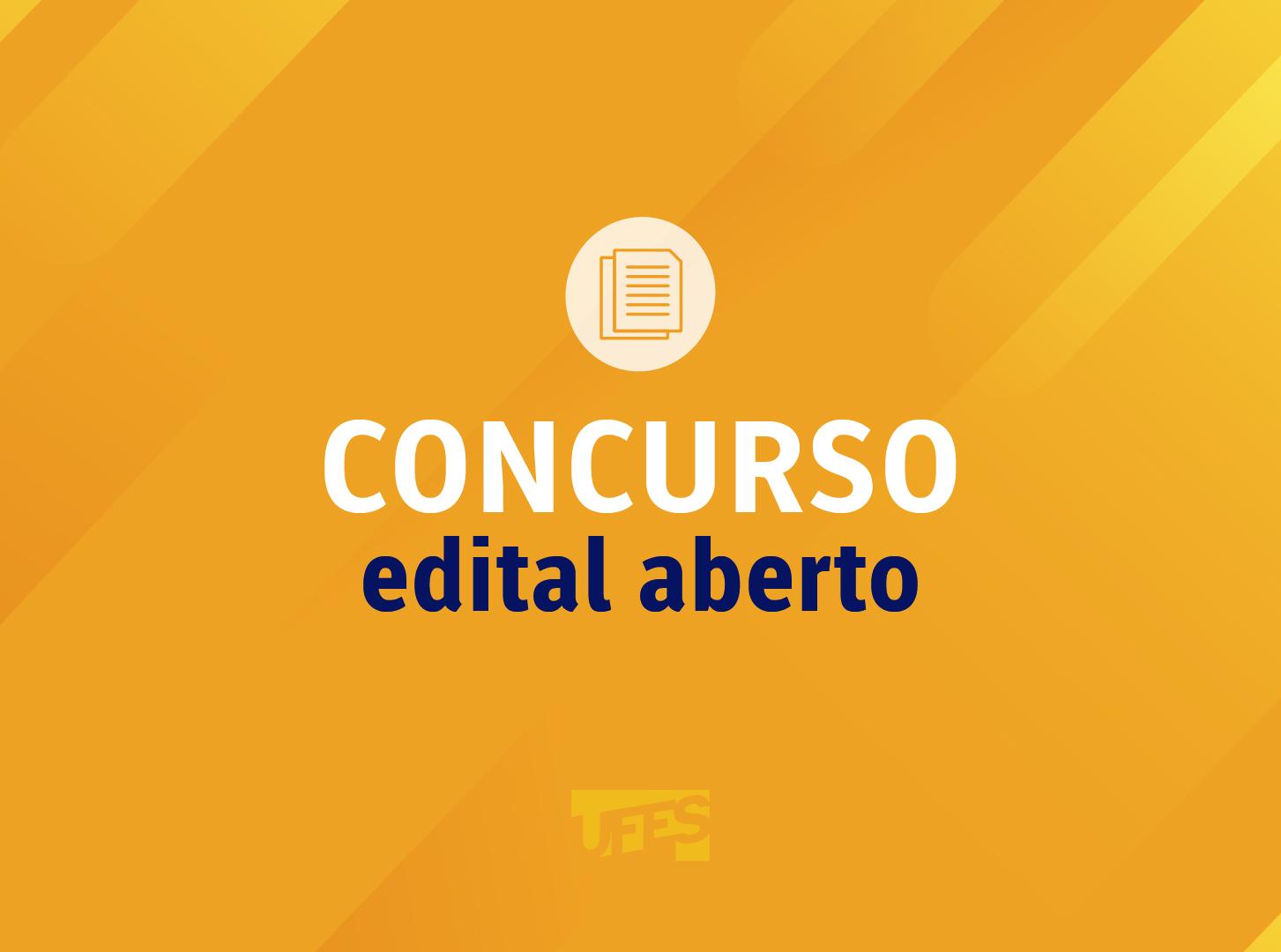 Cartaz em que está escrito "concurso - edital aberto"