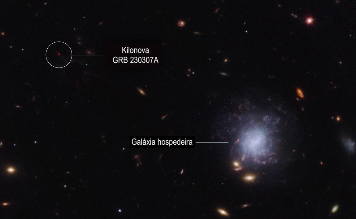 Imagem da kilonova no céu