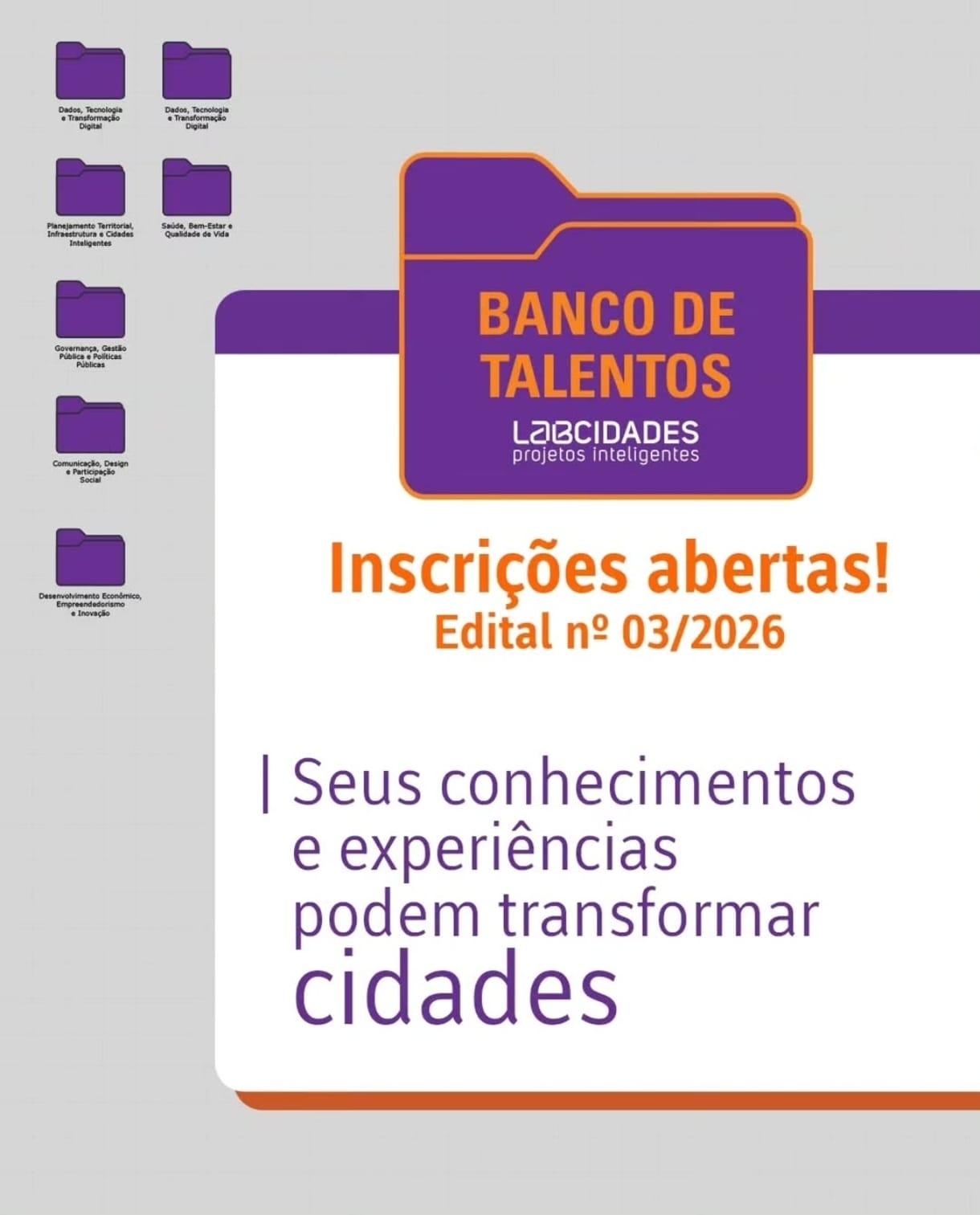 Cartaz de divulgação do edital