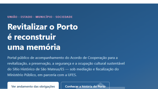 Imagem da página principal do site